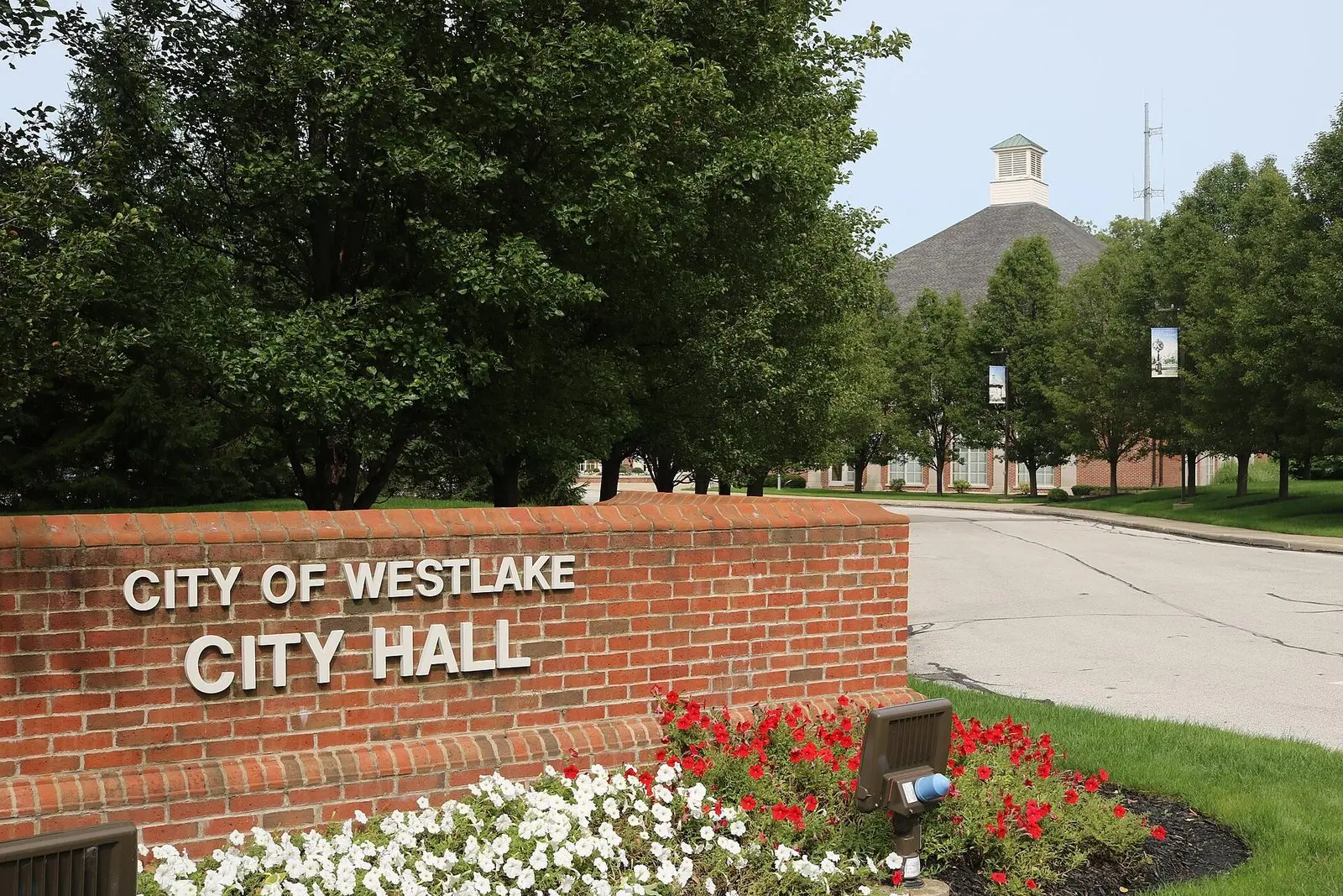Westlake City Hall sign and grounds